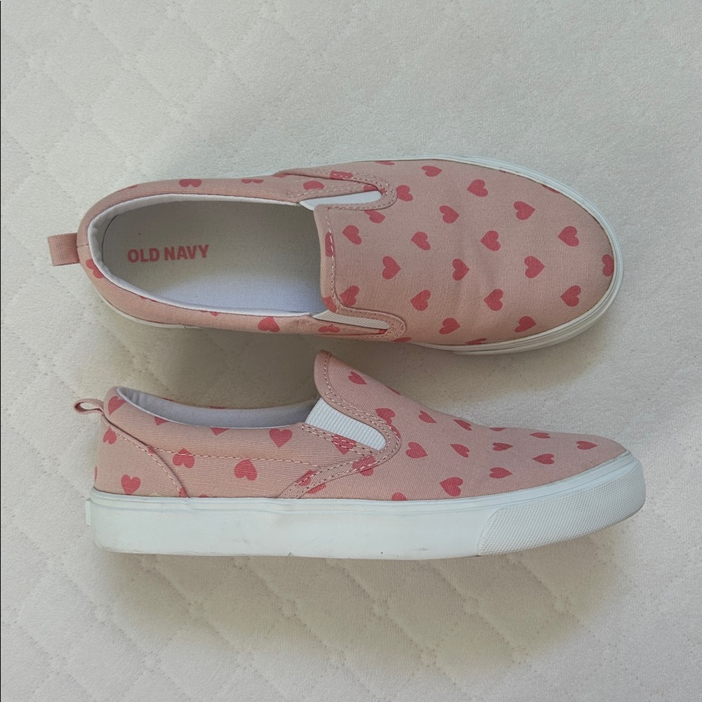 Old Navy | pink hearts 🩷 canvas slip on shoes | 4